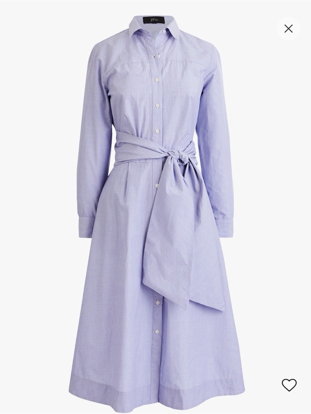 J. Crew Button-Front Shirtdress in Light blue
